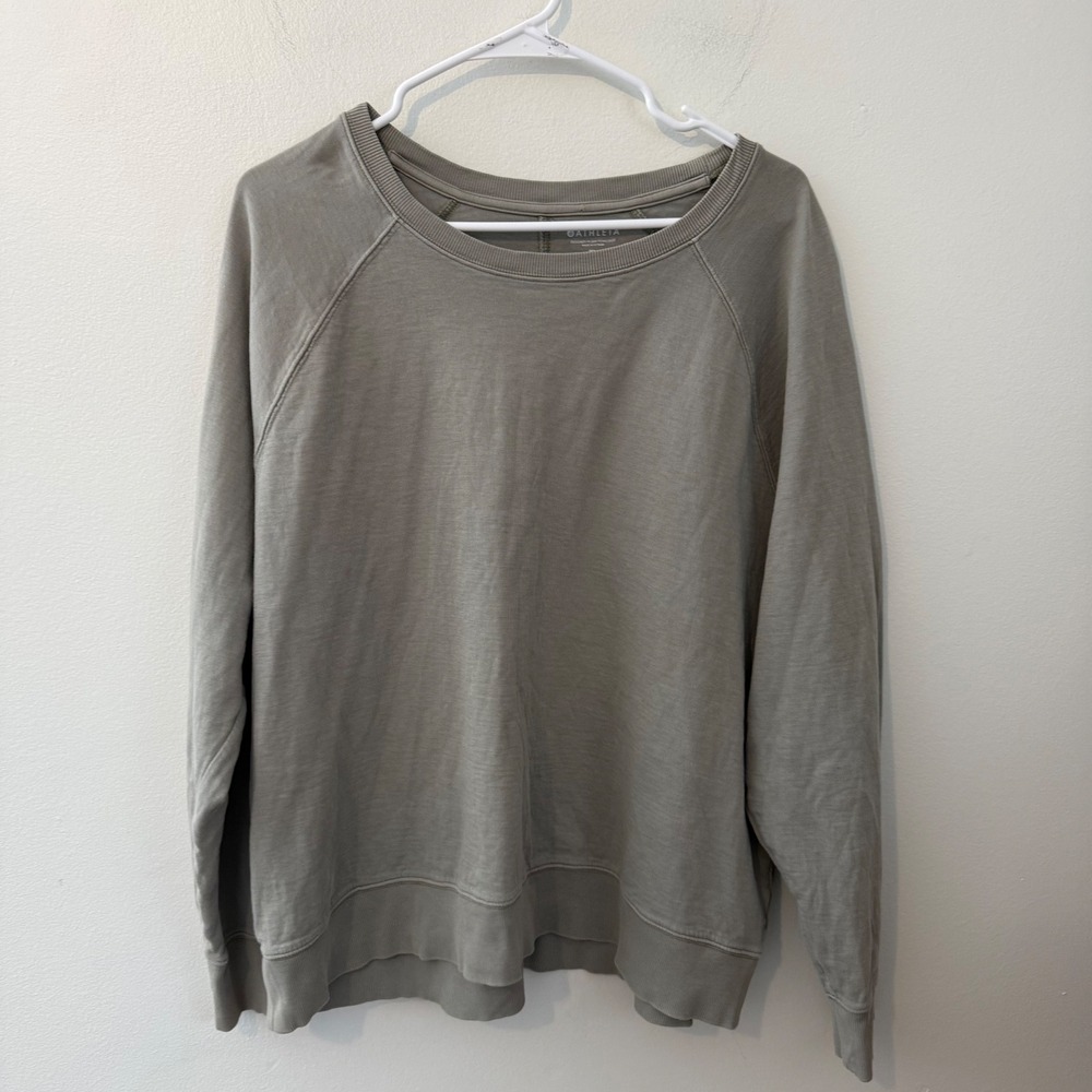 Athleta Gray Raglan Sleeve Sweatshirt Pullover Crew Neck Women XL